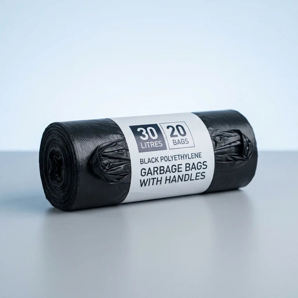 Мешки для мусора 30 литров с ручками в рулоне